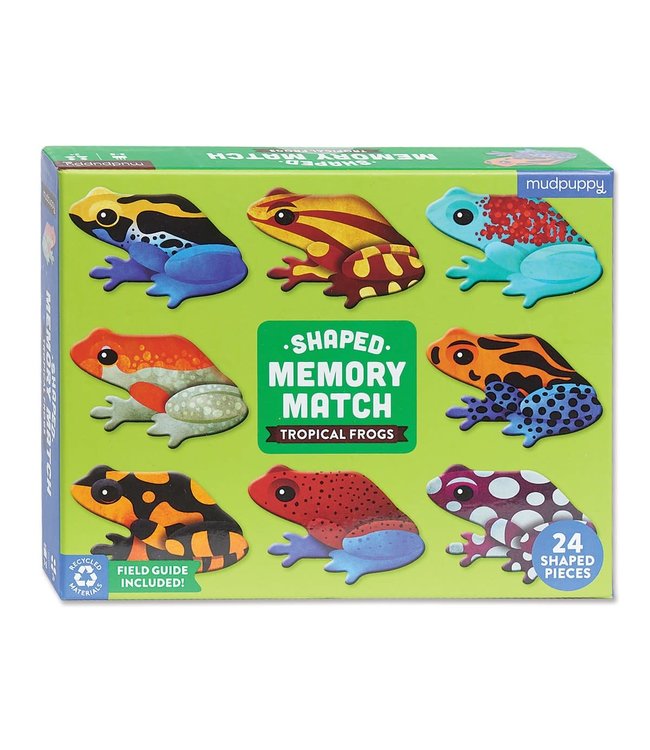 Mudpuppy | Shaped Memory Match | Tropical Frogs | 24 pcs | 3+