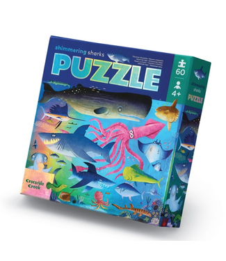 Crocodile Creek Crocodile Creek | Foil Puzzle | Shimmering Shark | 60 stukjes | 4+