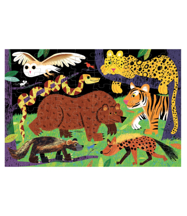 Mudpuppy | Puzzle | Glow in the Dark | Land Predators | 100 stukjes | 5+