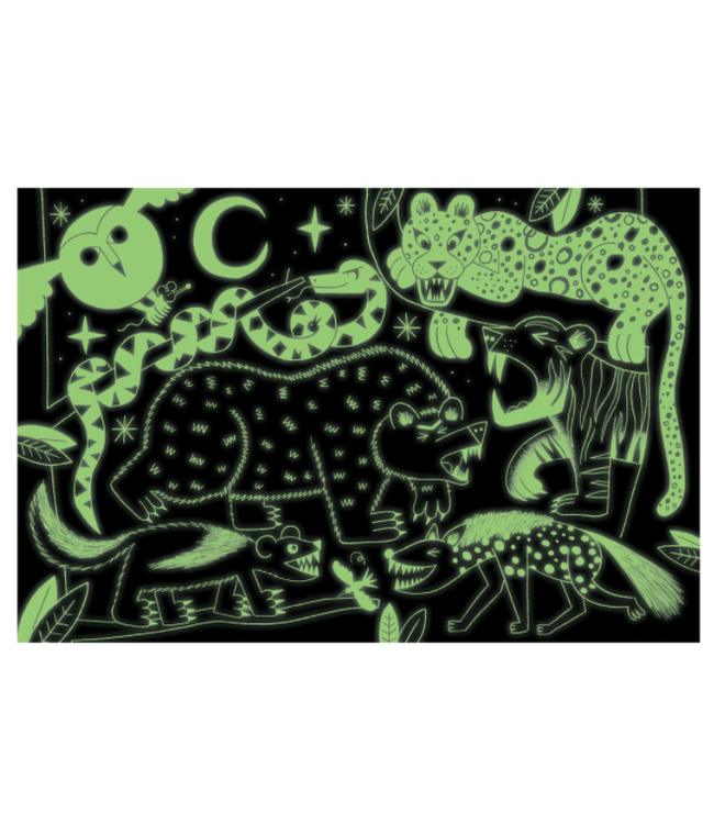 Mudpuppy | Puzzle | Glow in the Dark | Land Predators | 100 stukjes | 5+