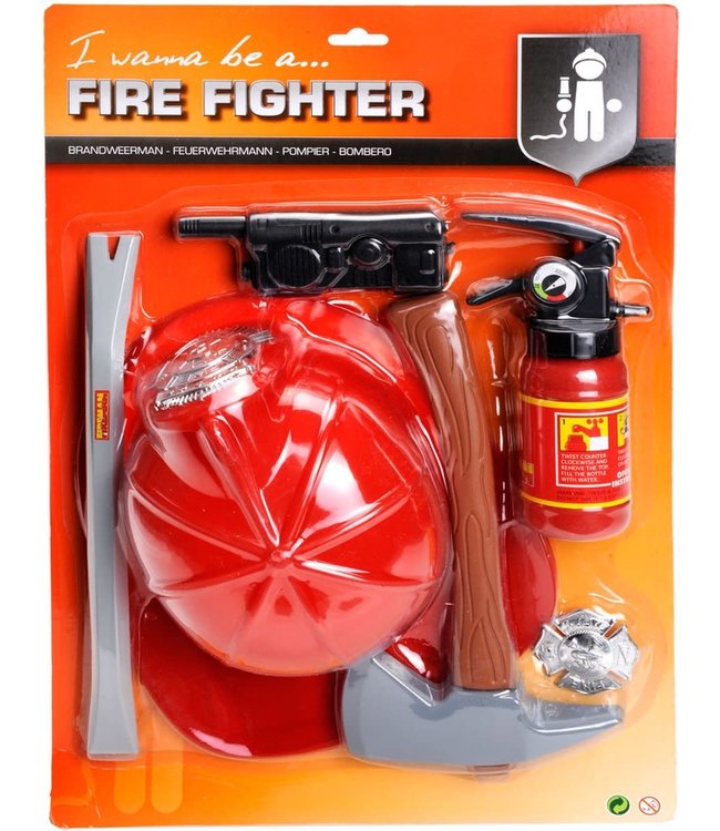 Brandweer | Speelset met Helm | 6 delig | 3+