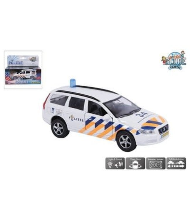 Kids Globe | Die Cast | Politieauto met licht en geluid | 15 cm | 3+