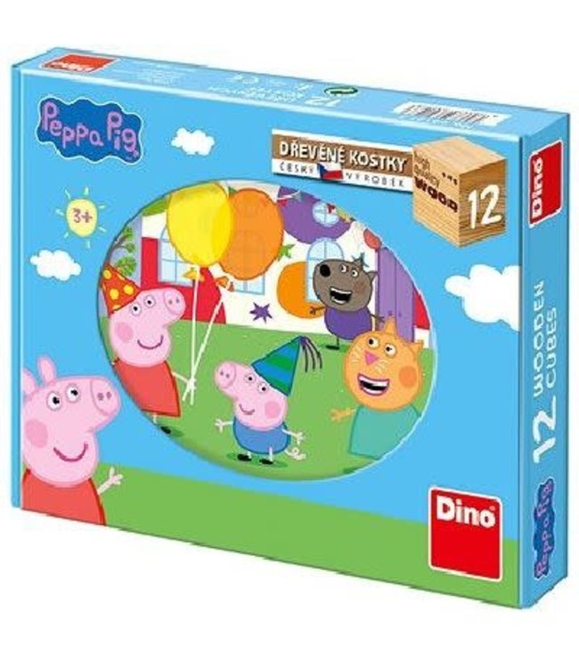 Dino Toys | Kubuspuzzel | Peppa Pig | 6 puzzels | 12 Blokken | 3+