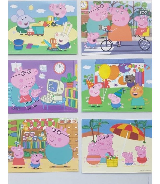 Dino Toys | Kubuspuzzel | Peppa Pig | 6 puzzels | 12 Blokken | 3+