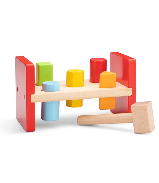New Classic Toys | Houten Hamerbank | Geometrische vormen | 1+