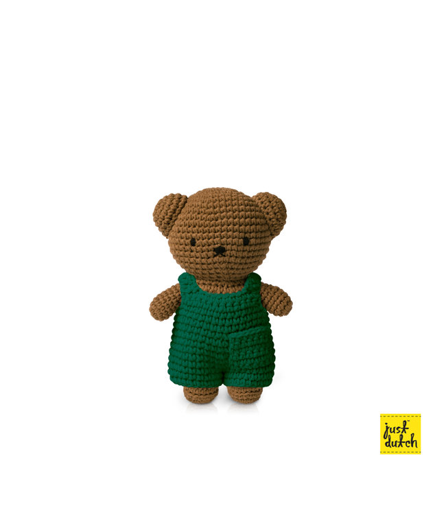 Gehaakte Knuffel | Boris | Green Overall | 20 cm | 100 % Cotton | 0+