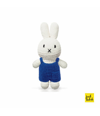 Just Dutch Gehaakte Knuffel | Miffy/Nijntje | Blue Overall | 25 cm | 100 % Cotton | 0+