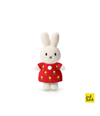 Gehaakte Knuffel | Miffy/Nijntje | Red Tulip Dress | 25 cm | 100 % Cotton | 0+