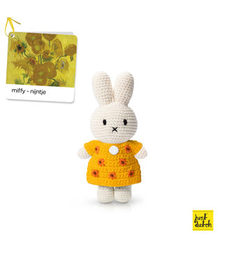 Just Dutch Gehaakte Knuffel | Miffy/Nijntje | Sunflower Dress | 25 cm | 100 % Cotton | 0+