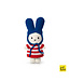 Just Dutch Gehaakte Knuffel | Miffy/Nijntje | Red Striped Dress | Blue Hat | 25 cm | 100 % Cotton | 0+