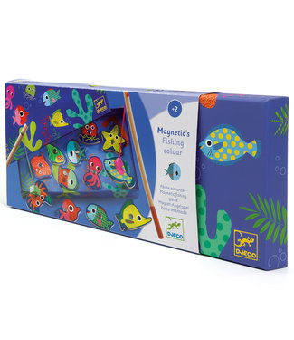 Djeco Djeco | Houten Hengelspel | Magnetisch | Fishing Colour | 14 dlg | 2+