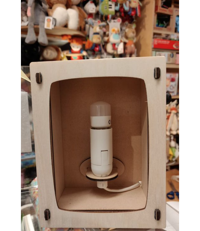 Het Houtlokael | Houten Lampje voor Postkaart of Foto | inclusief kaart