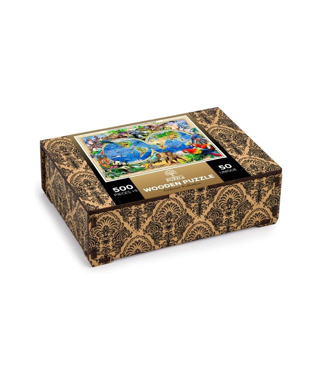 Wooden City | Puzzle | Dierenrijk Kaart | 505 stukjes | 8+