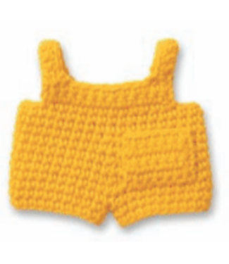 Just Dutch Gehaakte Knuffel | Miffy/Nijntje | Clothing | Yellow Overall | 25 cm | 100 % Cotton | 0+