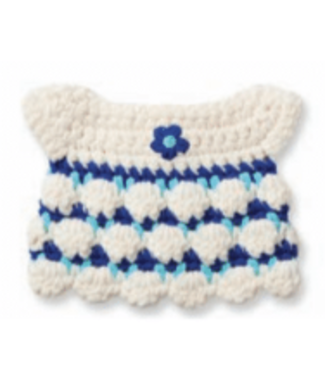 Just Dutch Gehaakte Knuffel | Miffy/Nijntje | Clothing | Delft Blue Dress | 25 cm | 100 % Cotton | 0+