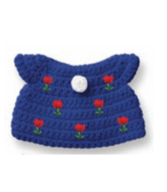 Just Dutch Gehaakte Knuffel | Miffy/Nijntje | Clothing | Blue Tulip Dress | 25 cm | 100 % Cotton | 0+