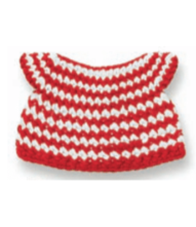 Gehaakte Knuffel | Miffy/Nijntje | Clothing | Red Small Striped Dress | 25 cm | 100 % Cotton | 0+