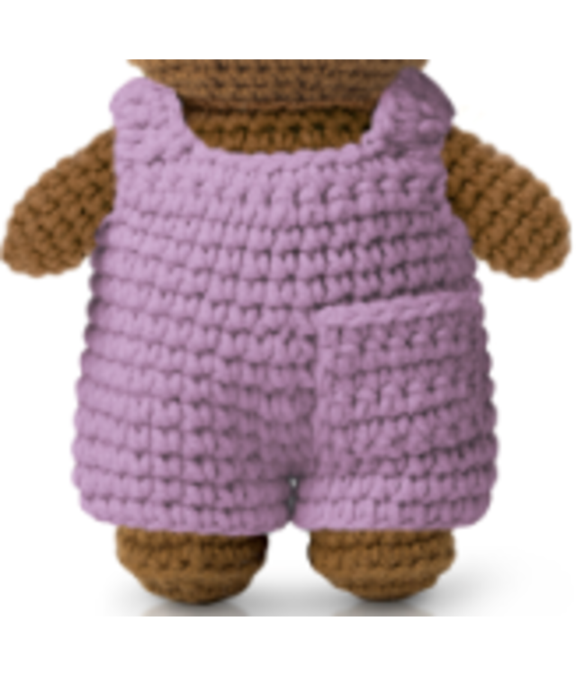 Gehaakte Knuffel | Miffy/Nijntje | Clothing | Lilac Overall | 25 cm | 100 % Cotton | 0+