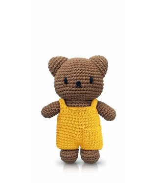 Just Dutch Gehaakte Knuffel | Boris |  Yellow Overall | 20 cm | 100 % Cotton | 0+