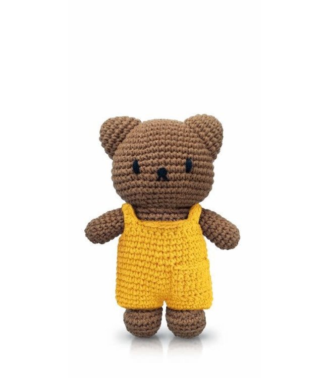 Gehaakte Knuffel | Boris |  Yellow Overall | 20 cm | 100 % Cotton | 0+