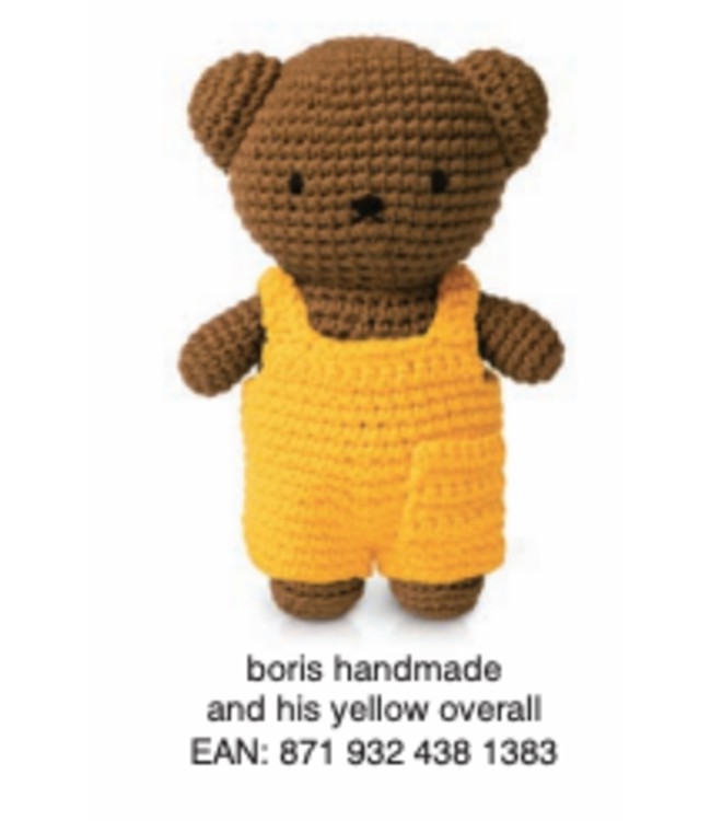 Gehaakte Knuffel | Boris |  Yellow Overall | 20 cm | 100 % Cotton | 0+