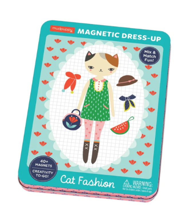 Mudpuppy | Magnetic Dress-Up | Cat Fashion | 40 magnets | 4+