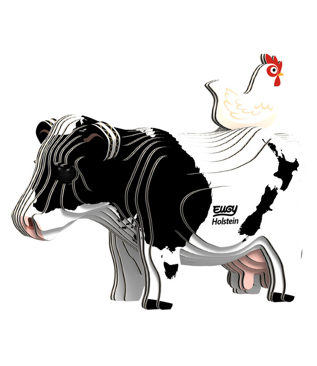 Eugy | 3D Cardboard Model Kit | Farm Life | Holstein Koe | 6+