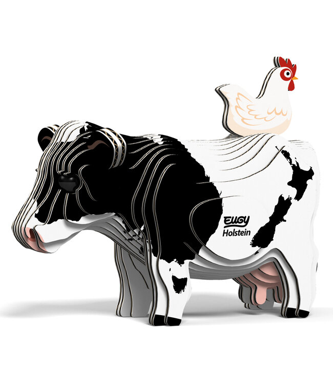 Eugy | 3D Cardboard Model Kit | Farm Life | Holstein Koe | 6+