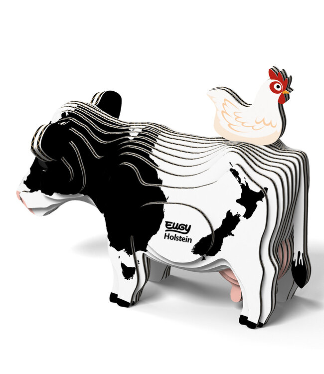 Eugy | 3D Cardboard Model Kit | Farm Life | Holstein Koe | 6+