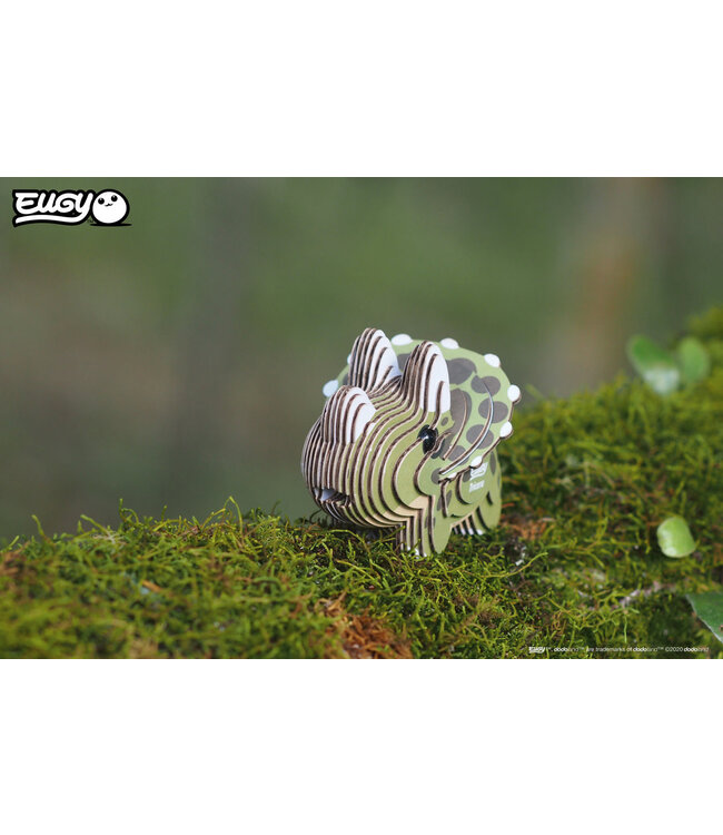 Eugy | 3D Cardboard Model Kit | Prehistoric Life | Triceratops | 6+