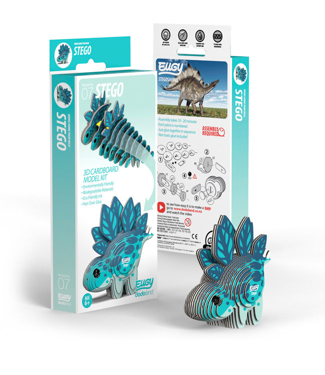 Eugy | 3D Cardboard Model Kit | Prehistoric Life | Stegosaurus | 6+