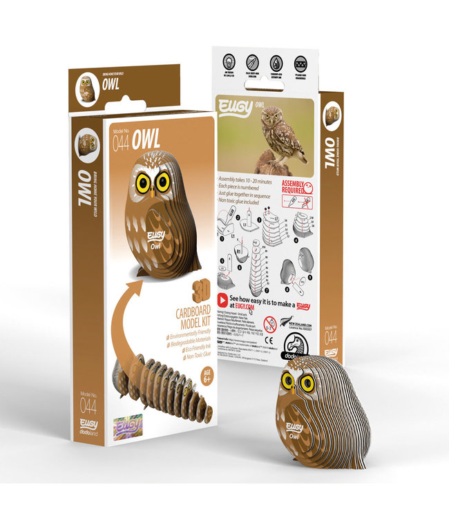 Eugy | 3D Cardboard Model Kit | Bird Life | Uil | 6+