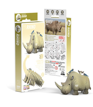 Eugy Eugy | 3D Cardboard Model Kit | Wild Life | Neushoorn | 6+