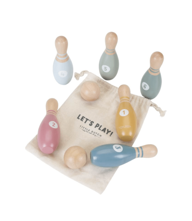 Little Dutch | Houten Bowlingset | 8 delig | 3+