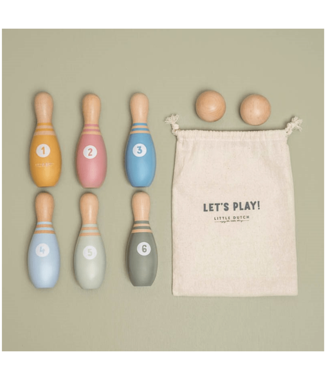 Little Dutch | Houten Bowlingset | 8 delig | 3+