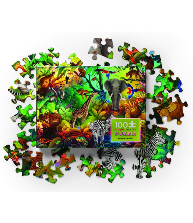 Crocodile Creek | Holographic Puzzle | Jungle | 100 pieces | 5+