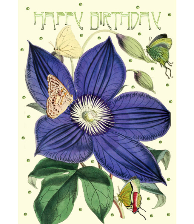 Madame Treacle | Glitterkaart | Happy Birthday | Clematis