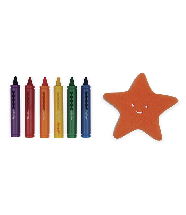 Janod | Badspeelgoed | Krijtjes voor in de Badkamer | Kleuren in Bad |3+