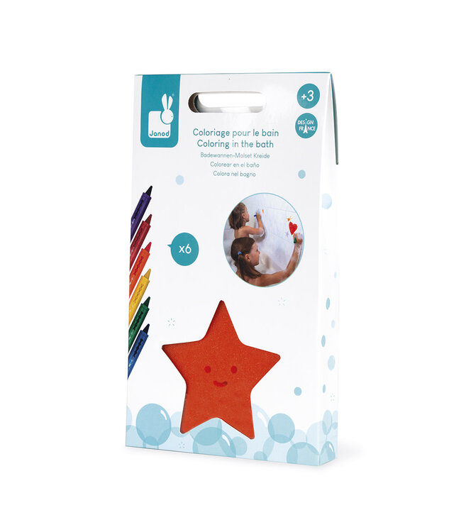 Janod | Badspeelgoed | Krijtjes voor in de Badkamer | Kleuren in Bad |3+