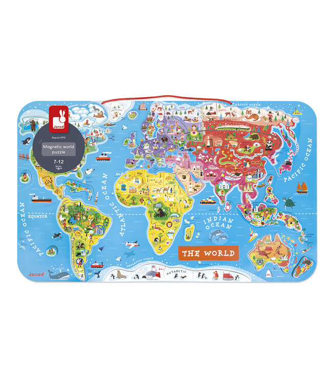 Janod | Puzzel | Magnetisch | Wereld | Engels | 92 delig | 7+