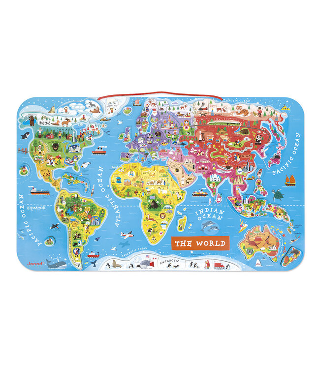 Janod | Puzzel | Magnetisch | Wereld | Engels | 92 delig | 7+