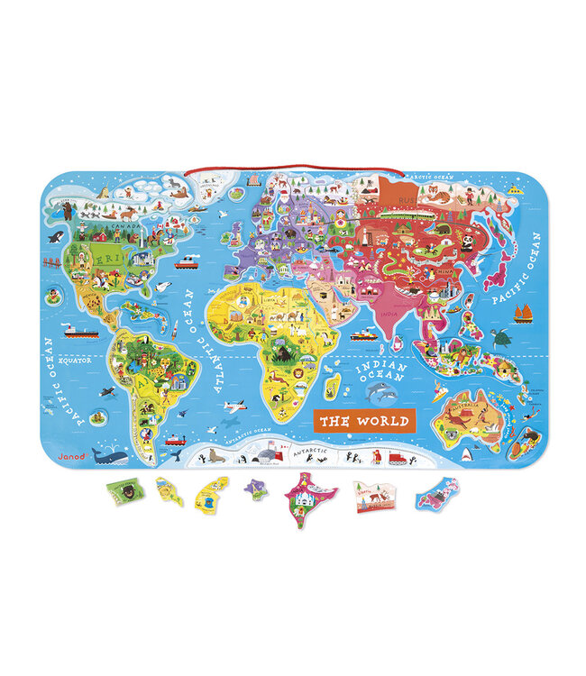 Janod | Puzzel | Magnetisch | Wereld | Engels | 92 delig | 7+