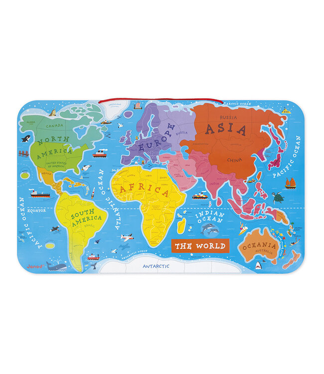 Janod | Puzzel | Magnetisch | Wereld | Engels | 92 delig | 7+