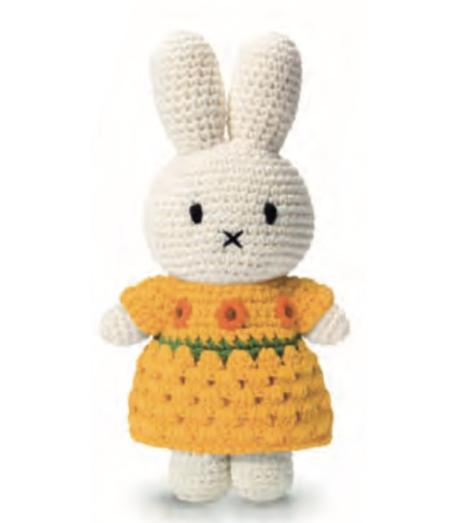 Gehaakte Knuffel | Miffy/Nijntje | New Sunflower Dress | 25 cm | 100 % Cotton | 0+