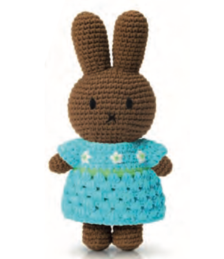 Just Dutch Gehaakte Knuffel | Melanie /Nina | New Almond Blossom Dress | 25 cm | 100 % Cotton | 0+