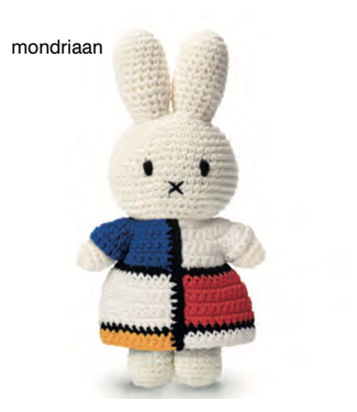 Gehaakte Knuffel | Miffy/Nijntje | Mondriaan Dress | 25 cm | 100 % Cotton | 0+