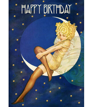 Madame Treacle Madame Treacle | Glitterkaart | Happy Birthday | Sleeping on the Moon