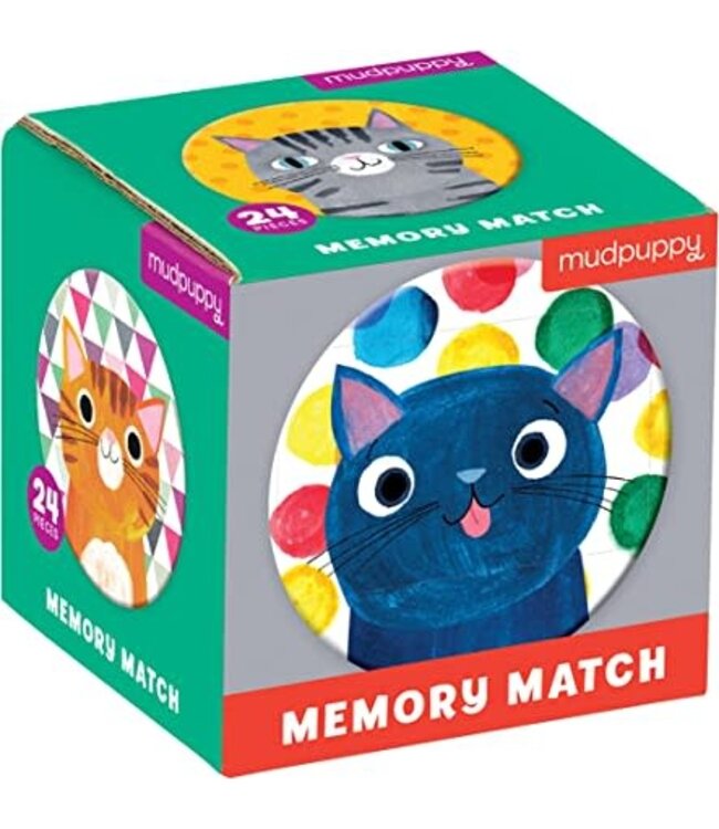 Mudpuppy | Mini Memory Game | Cat's Meow | Diameter 6 cm | 24 delig | 3+