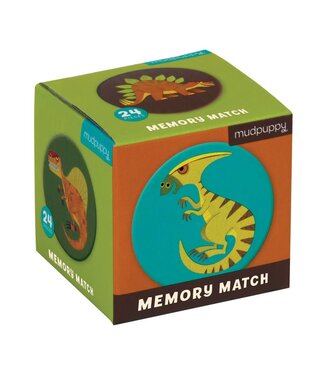 Mudpuppy Mudpuppy | Mini Memory Game | Mighty Dinosaurs | Diameter 6 cm | 24 delig | 3+