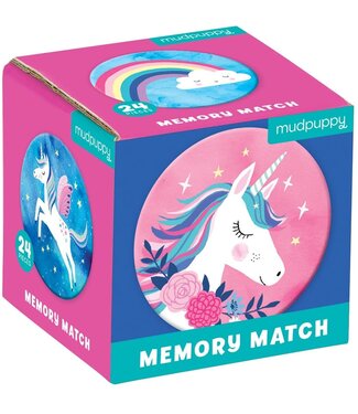 Mudpuppy Mudpuppy | Mini Memory Game | Unicorn Magic | Diameter 6 cm | 24 delig | 3+